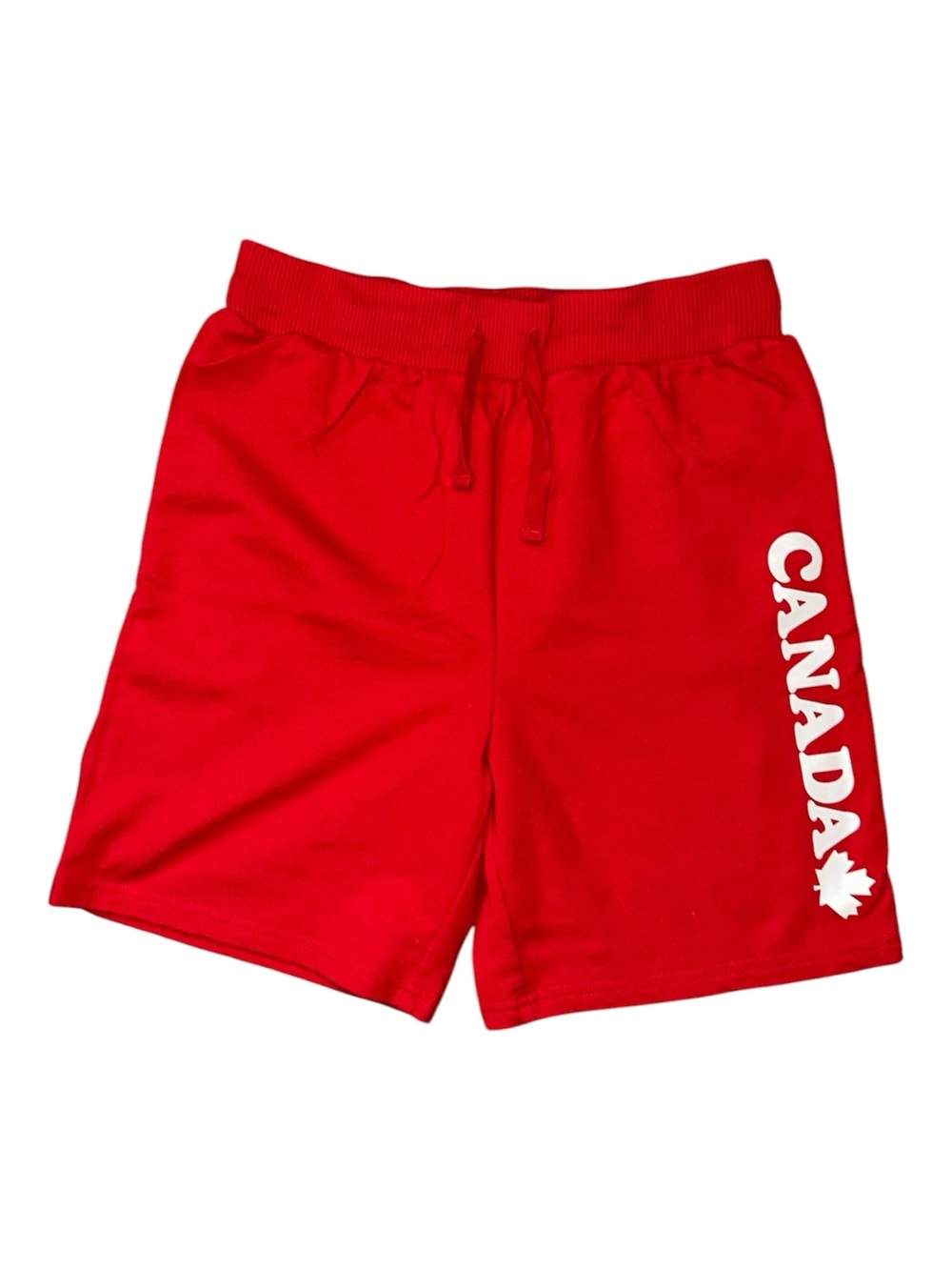 Kids Canada Red Shorts in French Terry